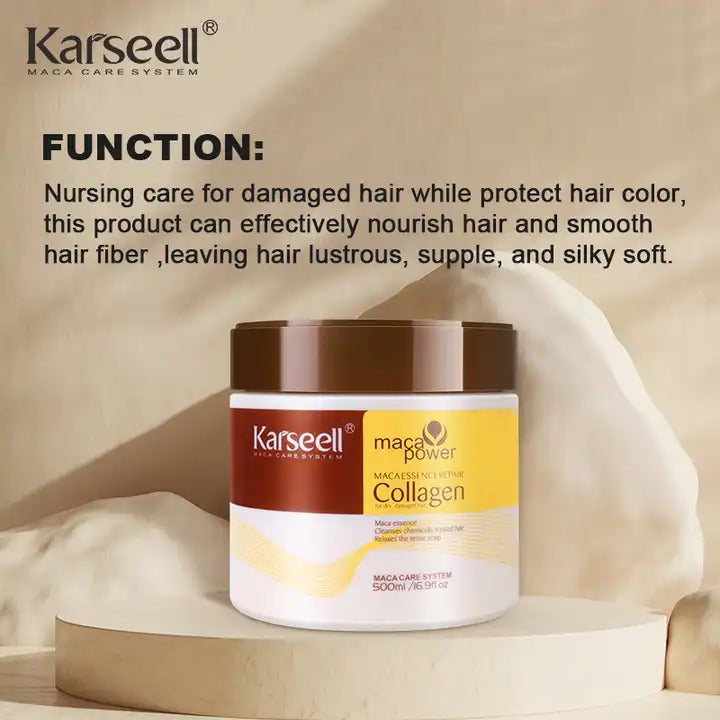 Karseell Collagen Hair Mask For Dry Damaged & All Hair Types - 500ml Jar